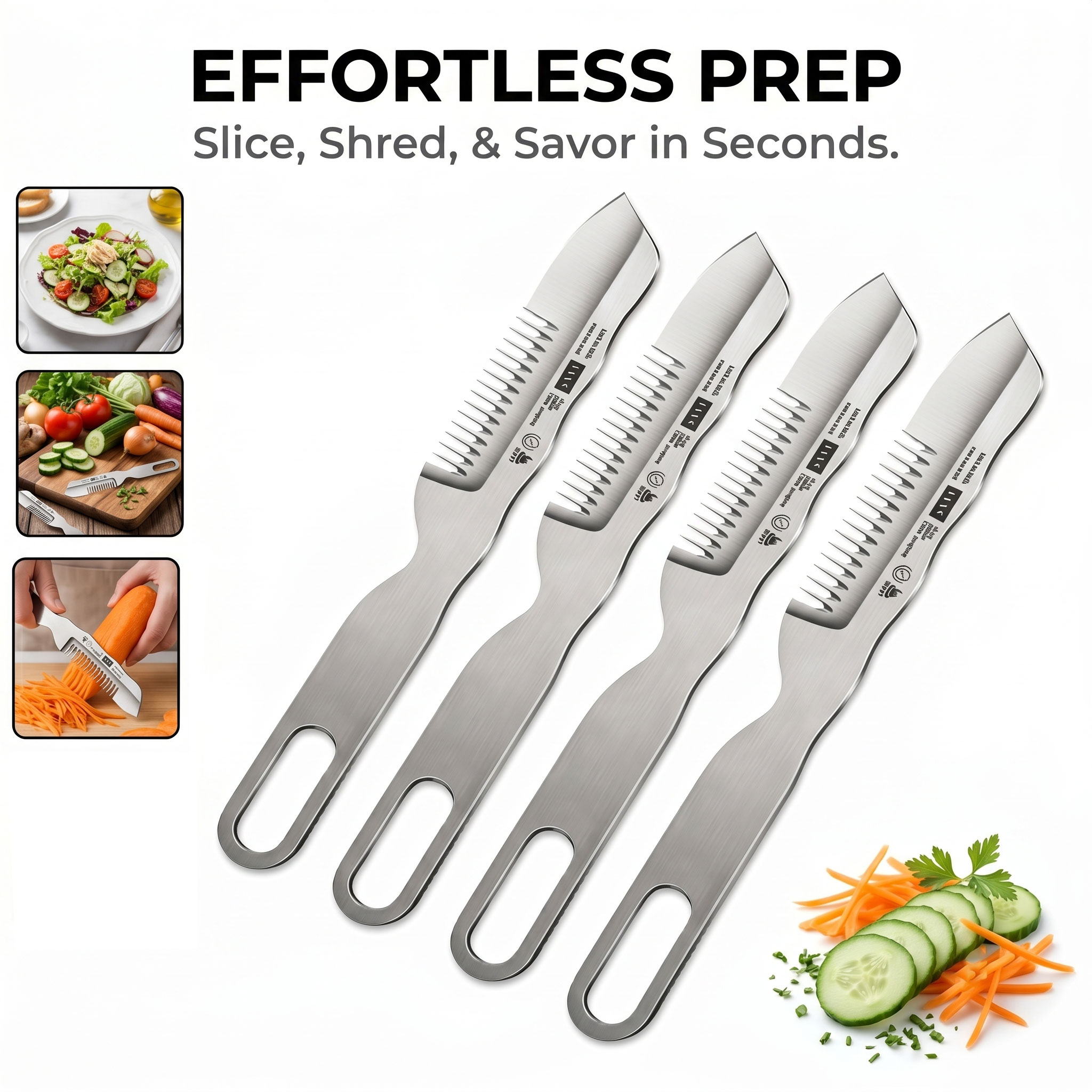 Kitchen Gadgets Vegetable Chopper - Nuovo Tagliaverdure Multifunzionale in Acciaio Inox,